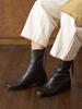 Byeuuns Bib18407 Ann Ankle Boots Black Fur-Lined Ankle Boots