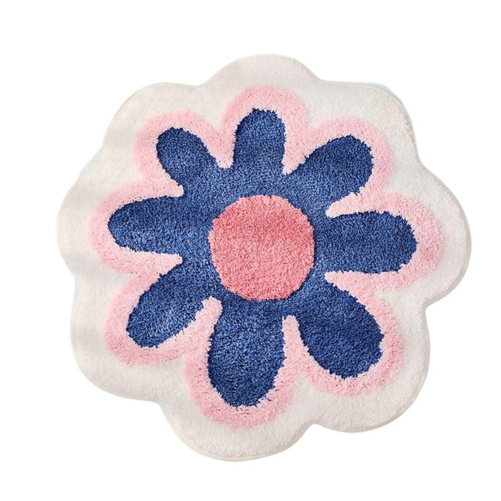 Cashmere Flower Shaped Carpet Anti-slip Rug Creative Floor Mat Hoom Decor