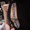 Женская хрустальная цепочка на грудь с полной инкрустацией, геометрическое украшение для тела с белым кристаллом, роскошная цепочка для тела для бикини и вечерней вечеринки