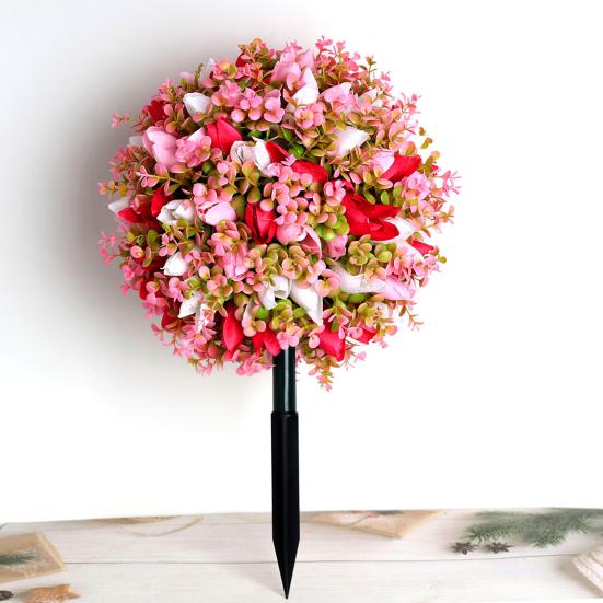 Искусственный цветочный шар с шипом, реалистичные искусственные розы, устойчивые к погодным условиям, искусственные цветы роз