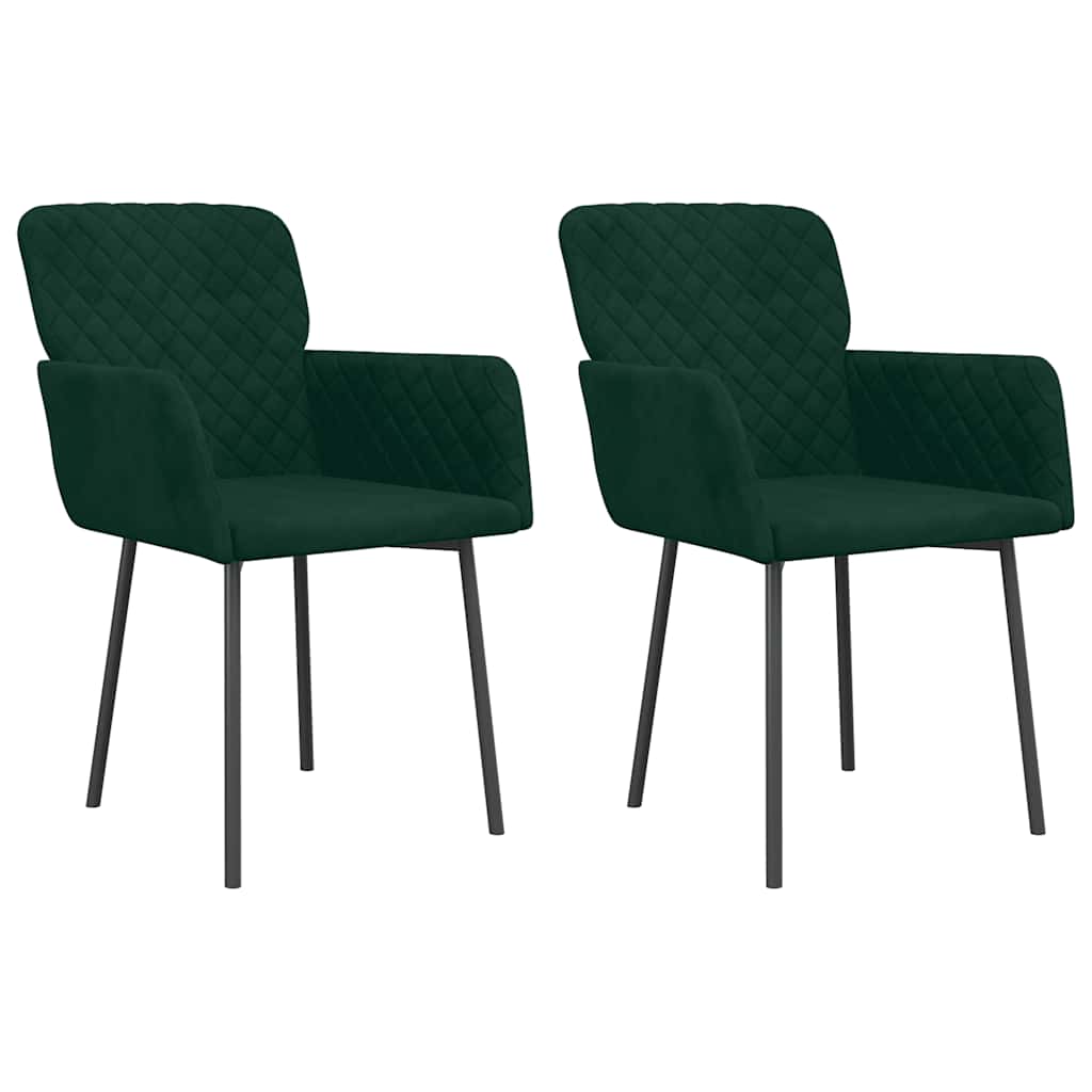 Dining Chairs 2 pcs Dark Green Velvet