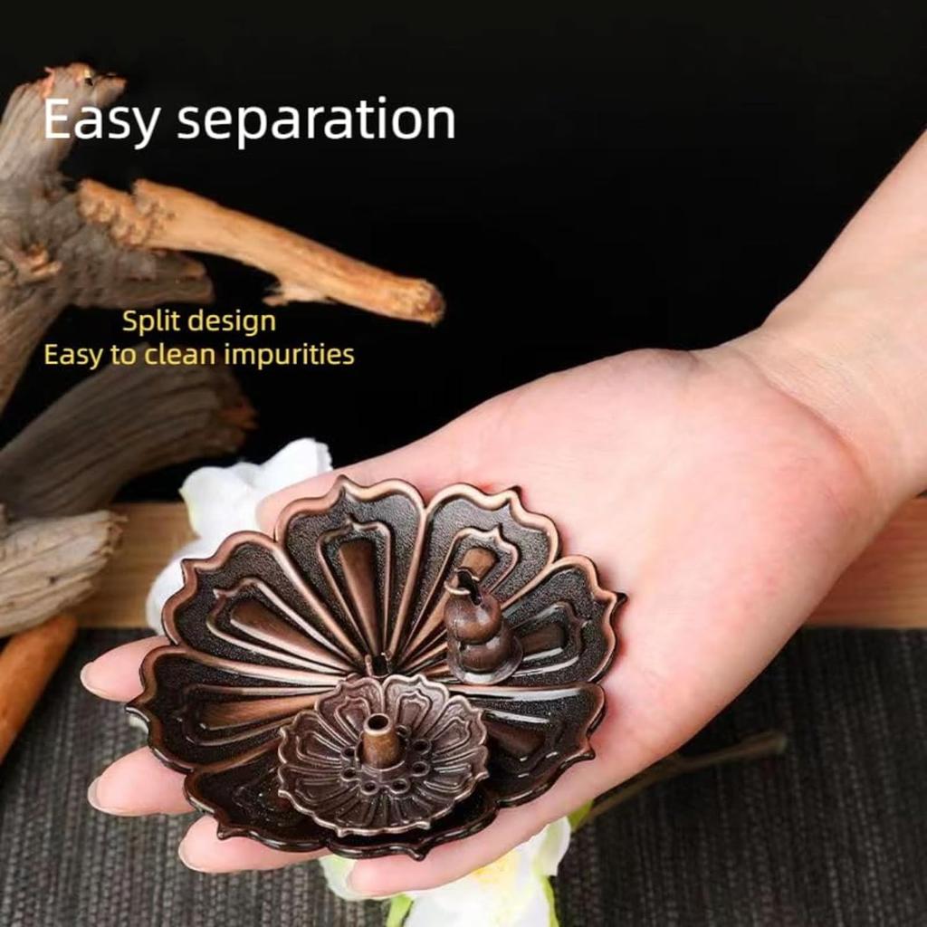 Курильница-латунный держатель для благовоний в виде палочки лотоса, съемный улавливатель золы для благовоний