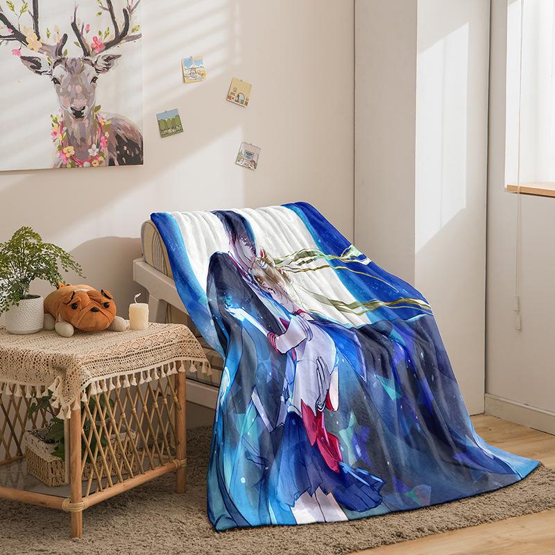 Серия Японская Красотка Фланелевое Флисовое Одеяло 3D Принт Одеяло для Дивана Утолщенное Одеяло