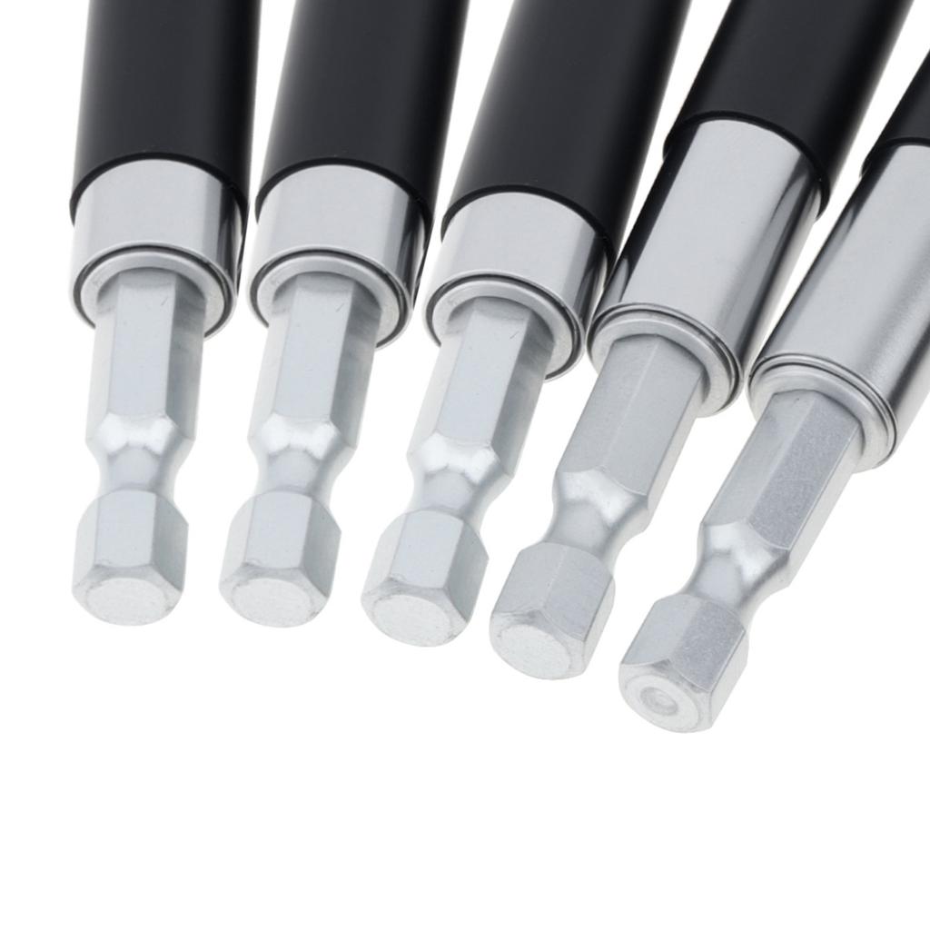 5pcs Scalable Magnetic Drill Bit Holder Extension Bar Adapter 3.1 To 5.5 Inch Heavy Duty 1/4 Inch Hex Shank Universal Fit Nuts Screwdriver Handheld