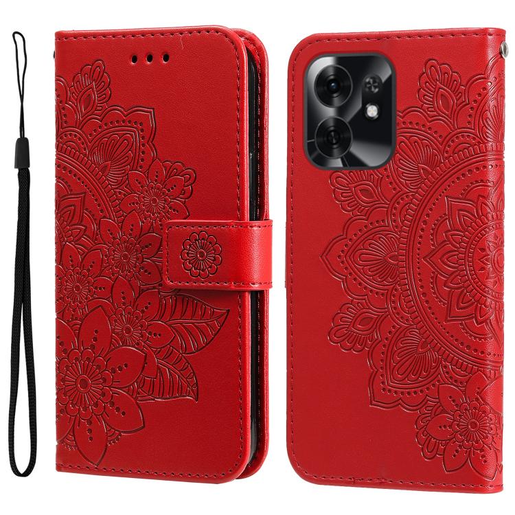 Seven-petal Flowers Embossing Leather Phone Case