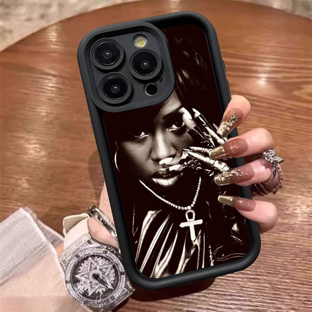 Рэперша Мисси Эллиотт Для iPhone 17 15 13 12 11 14 Pro Max X XR XS 16 Plus Ударопрочная Конфетная Задняя Крышка