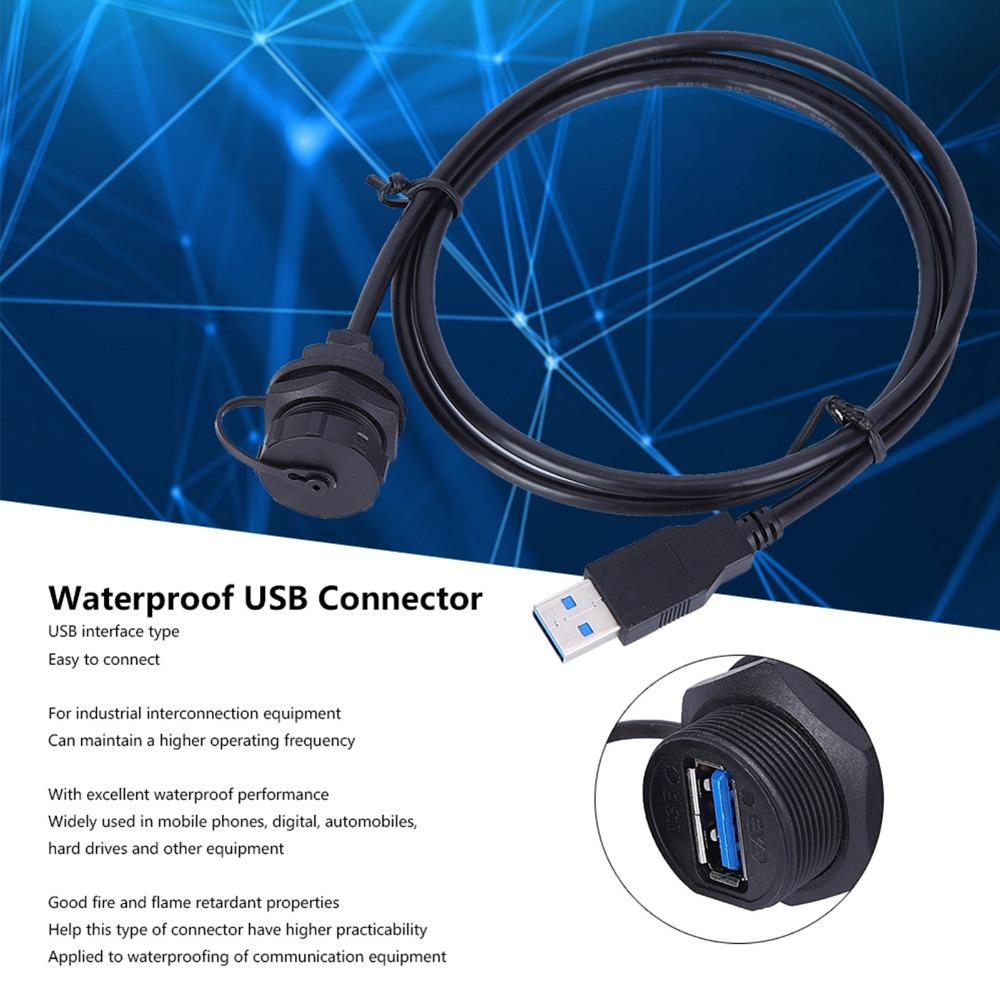 IP67 Водонепроницаемый USB3.0 Женский Мужской 5 Гбит/с Передача Данных 1 м Панельные Адаптеры Огнестойкость Данные Питание USB Авиационный Разъем