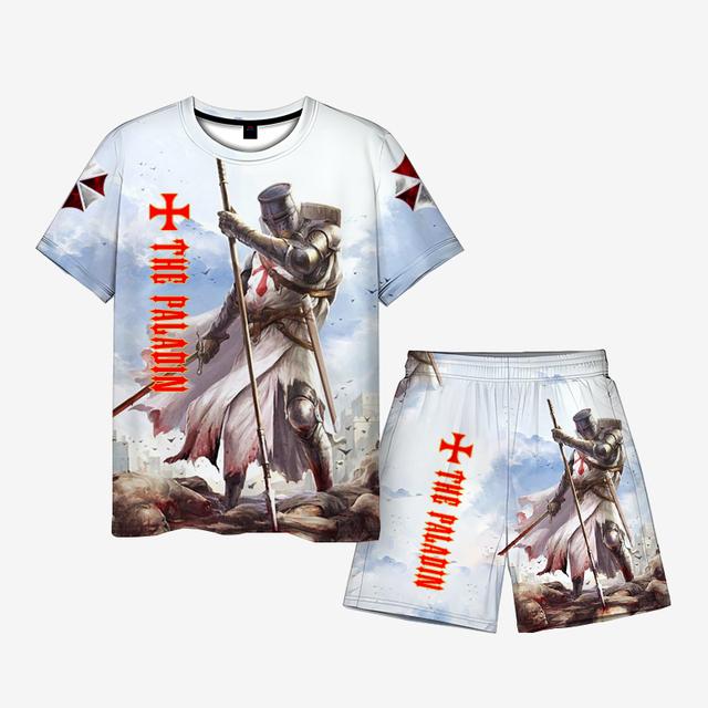 Модный быстросохнущий мужской комплект с короткими рукавами и 3D принтом, свободный топ с короткими рукавами и принтом, удобная универсальная футболка