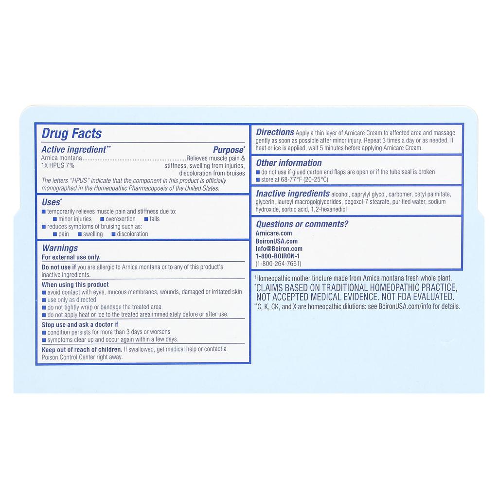 BOIRON Крем Arnicare, обезболивающий, без запаха, 2,5 унции (70 г)