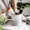 Nordic Desktop Marble Storage Tank Ceramic Cosmetic Brush Pen Holder Tableware Storage Holder Home