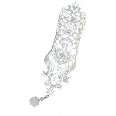 1шт женщин гот розы бусы цветок кружева раб перчатки регулируемое кольцо длинный браслет