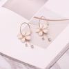 Серебряные игольчатые корейские серьги-кисточки с цветком для женщин