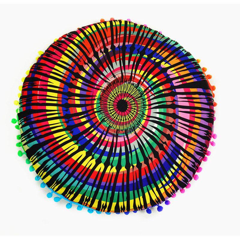 Роскошная круглая наволочка с мандалой для стильного богемного домашнего декора