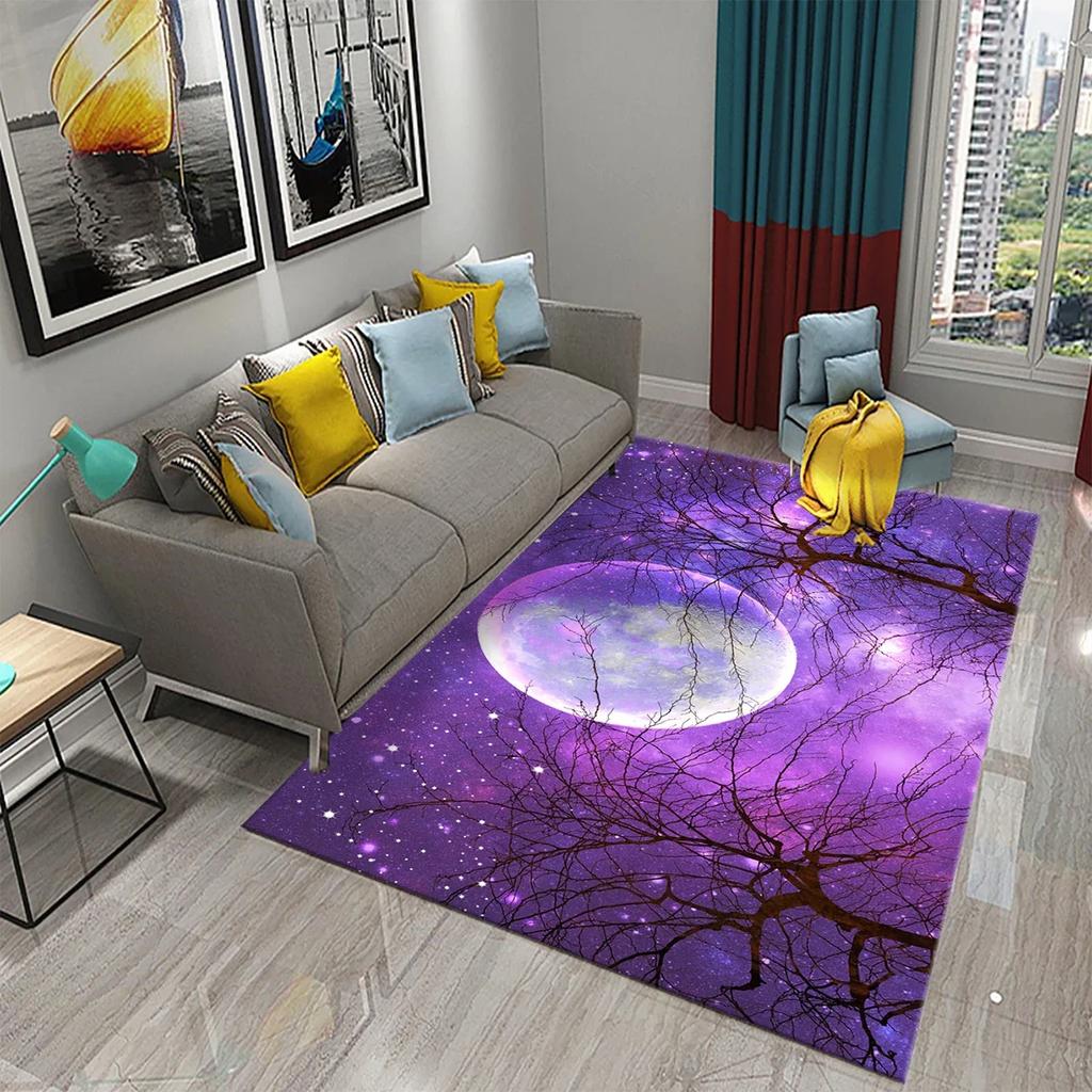 3D Moon Carpet Flower View Mat for Kitchen Bathroom Toilet Non-slip Carpet Living Room Sofa Floor Carpet Home Bedroom Decor Rug