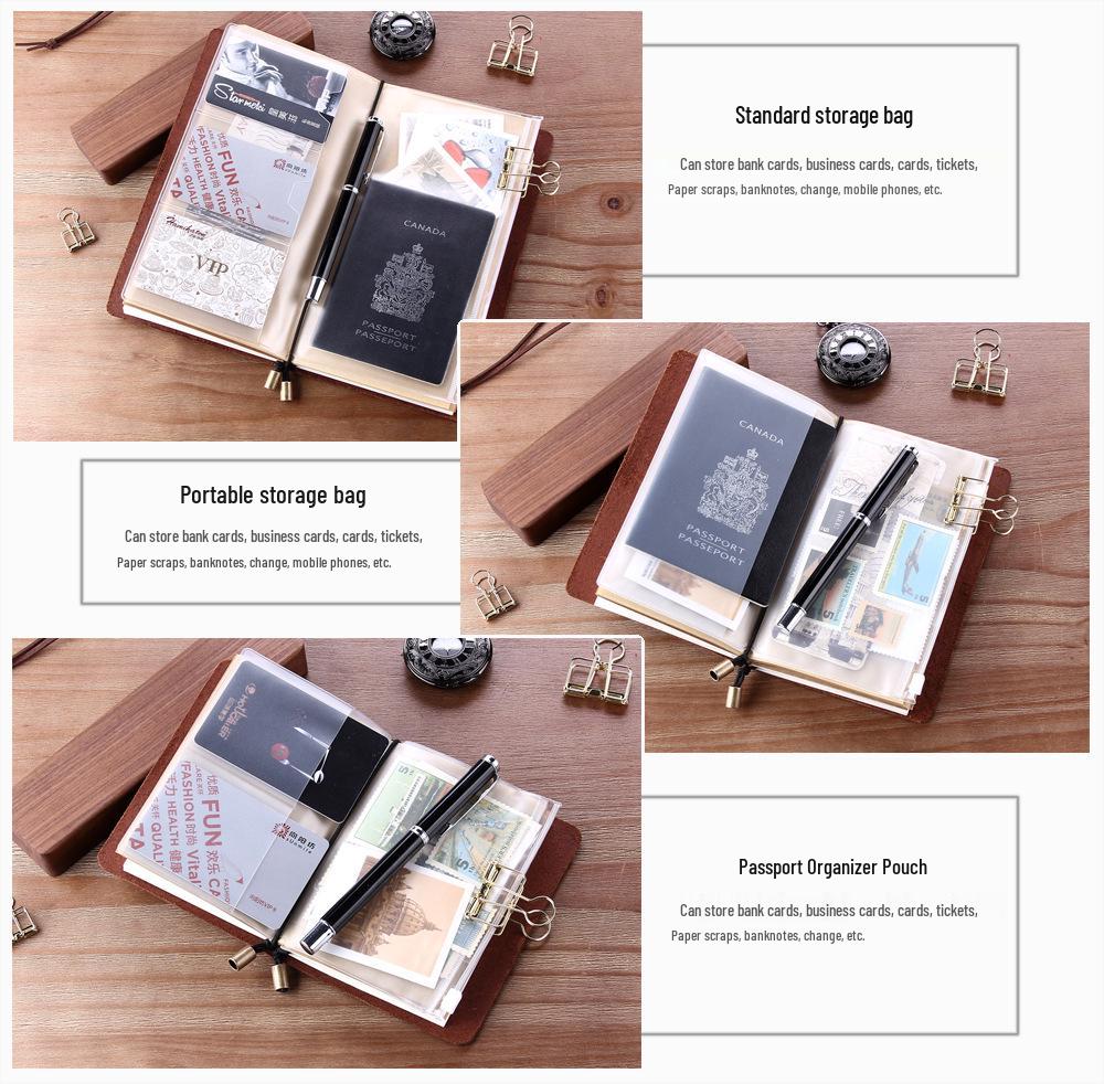 Genuine Leather Retro Traveler Notebook - Crazy Horse Finish, High-end Business Planner with Engraved Logo