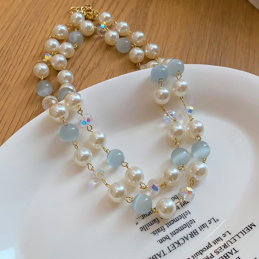 European and American Pearl Beaded Necklace, Simple and Exquisite Collarbone Chain, Light Luxury and High-end Versatile Necklace