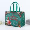 Christmas Folding Candy Bags Large Capacity Cartoon Packaging Bags Portable Gift Tote Handbag Non-Woven Fabric for Xmas Presents