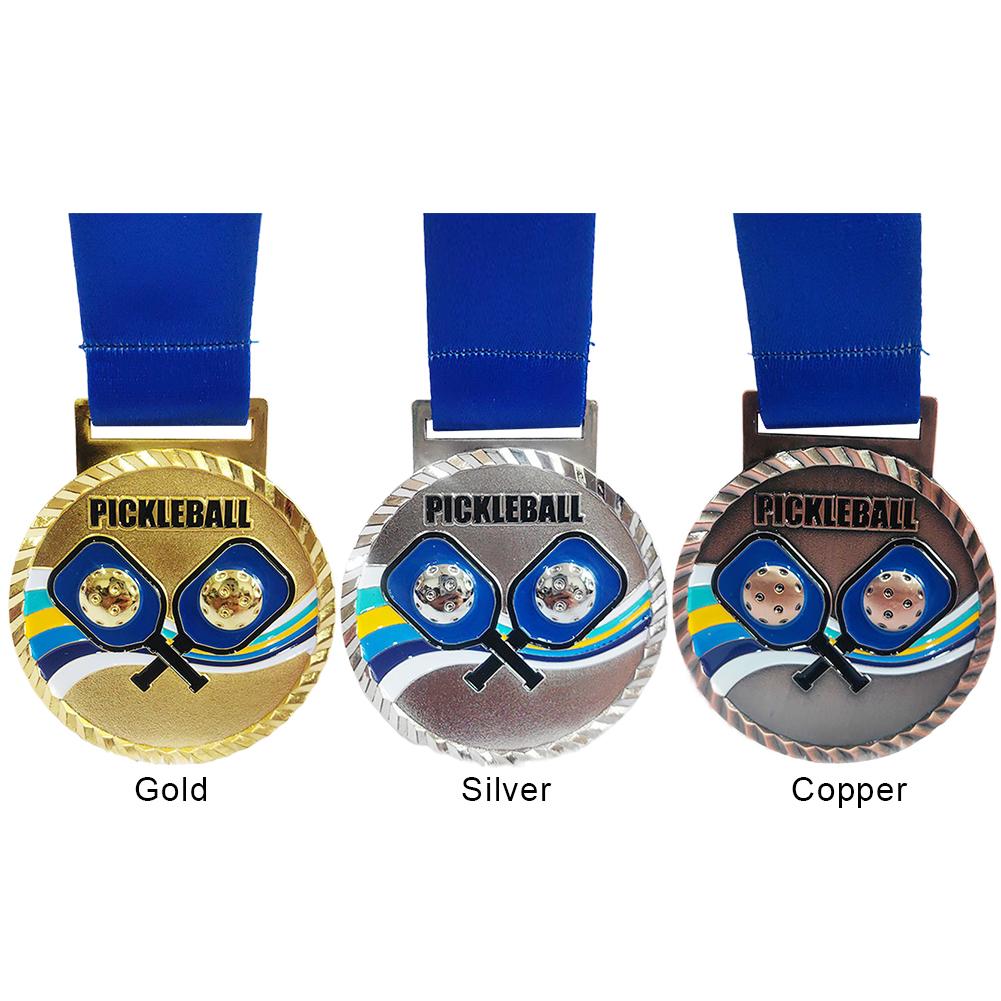 Медаль для пиклбола 6,8 см Золотая/Серебряная/Бронзовая Медаль Металлическая Медаль Победителя Наградные Медали для Пиклбола для Игр Спортивных Соревнований