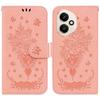 For Honor 400 5G (Global) Case Butterfly Flower Imprint PU Leather Wallet Phone Cover with Strap