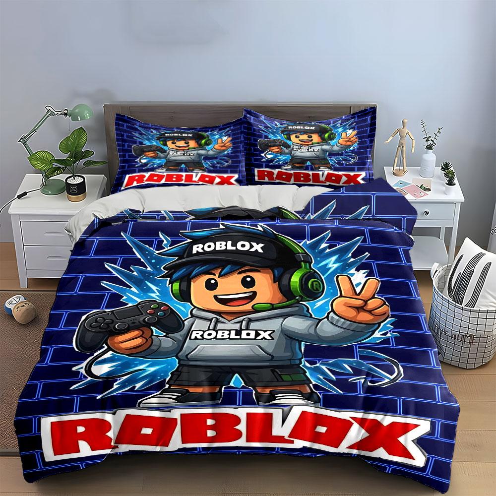 Roblox Gamer Bedding Set Bedding Duvet Cover Set Duvet Cover Pillowcases (1 * Duvet Cover 2 * Pillowcases, without duvet insert)