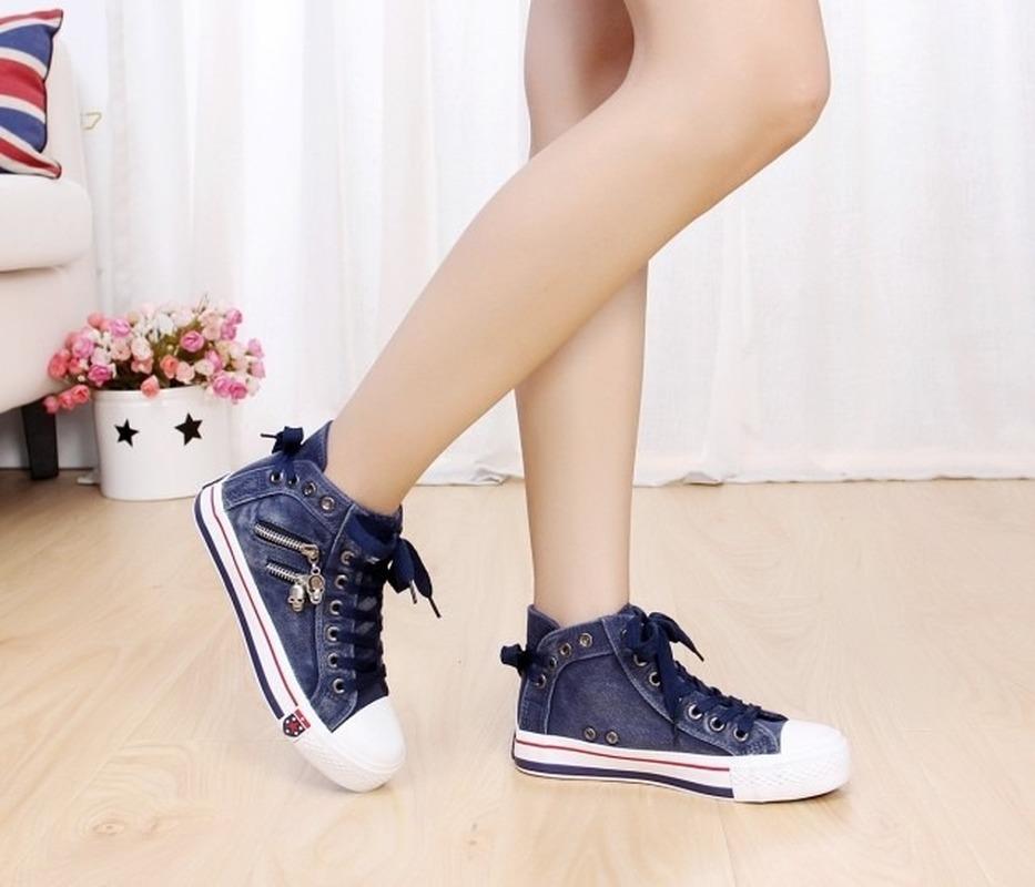 Женские парусиновые туфли Женские модные повседневные кроссовки Студенческие повседневные туфли Высокие женские вулканизированные туфли Весна Осень