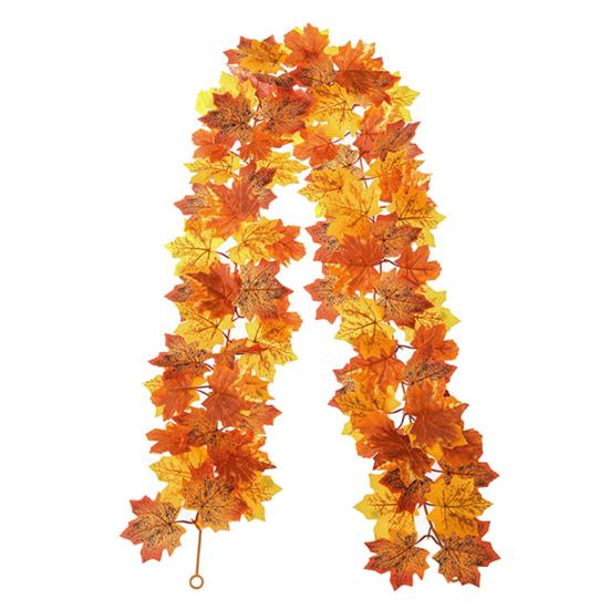5.7Ft Fall Maple Leaf Garland Artificial Autumn Foliage Garland Harvest Hanging Vine