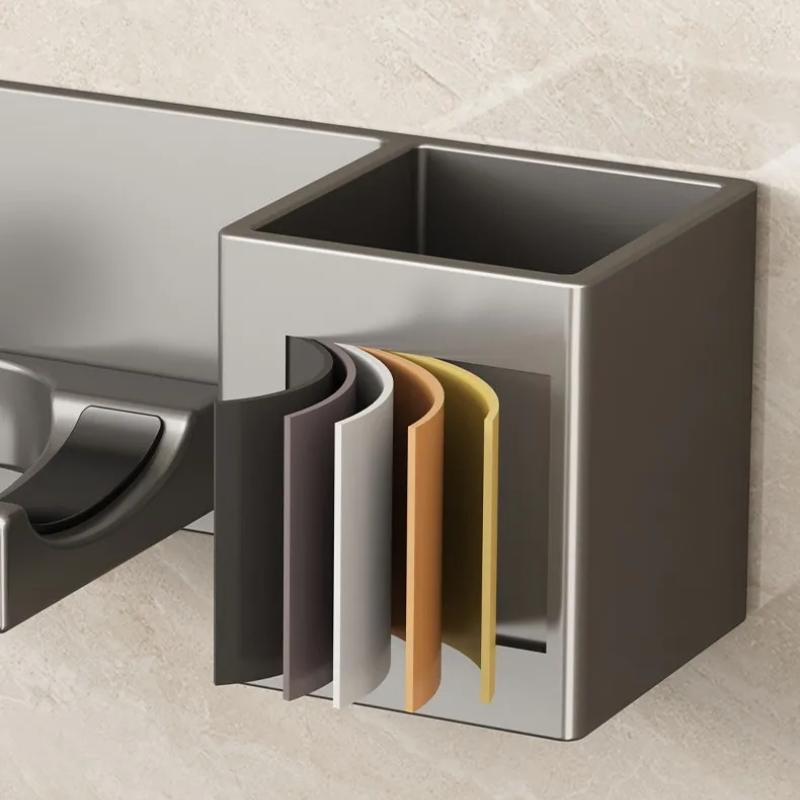 Настенный держатель для фена Полки для ванной Подставка для бритвы и фена с ящиком для хранения Органайзеры для туалета