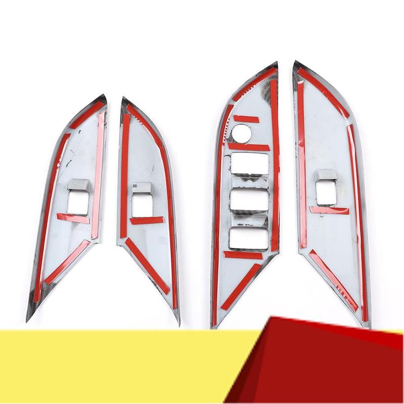 Накладка на панель с кнопками стеклоподъемника и подлокотник двери автомобиля для Toyota Hilux 2015 2016 2017 2018 (АБС-пластик, углеродное волокно)-M53K