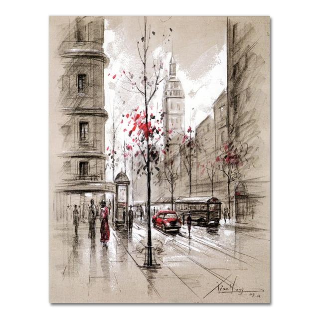 Картины на холсте, домашний декор, HD-принты, постеры, абстрактные городские уличные пейзажи, картины для гостиной, настенные художественные рамки без рамки