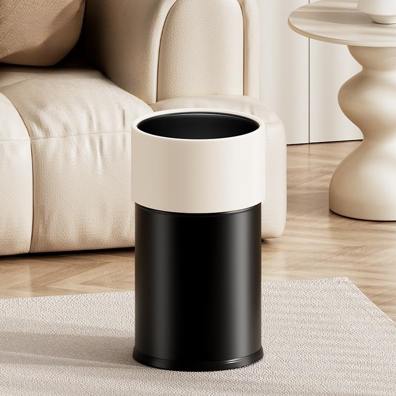 Stainless Steel Trash Cans Large Capacity Trash Bins Modern Luxury Household Garbage Bins Living Room Cleaning Accessories