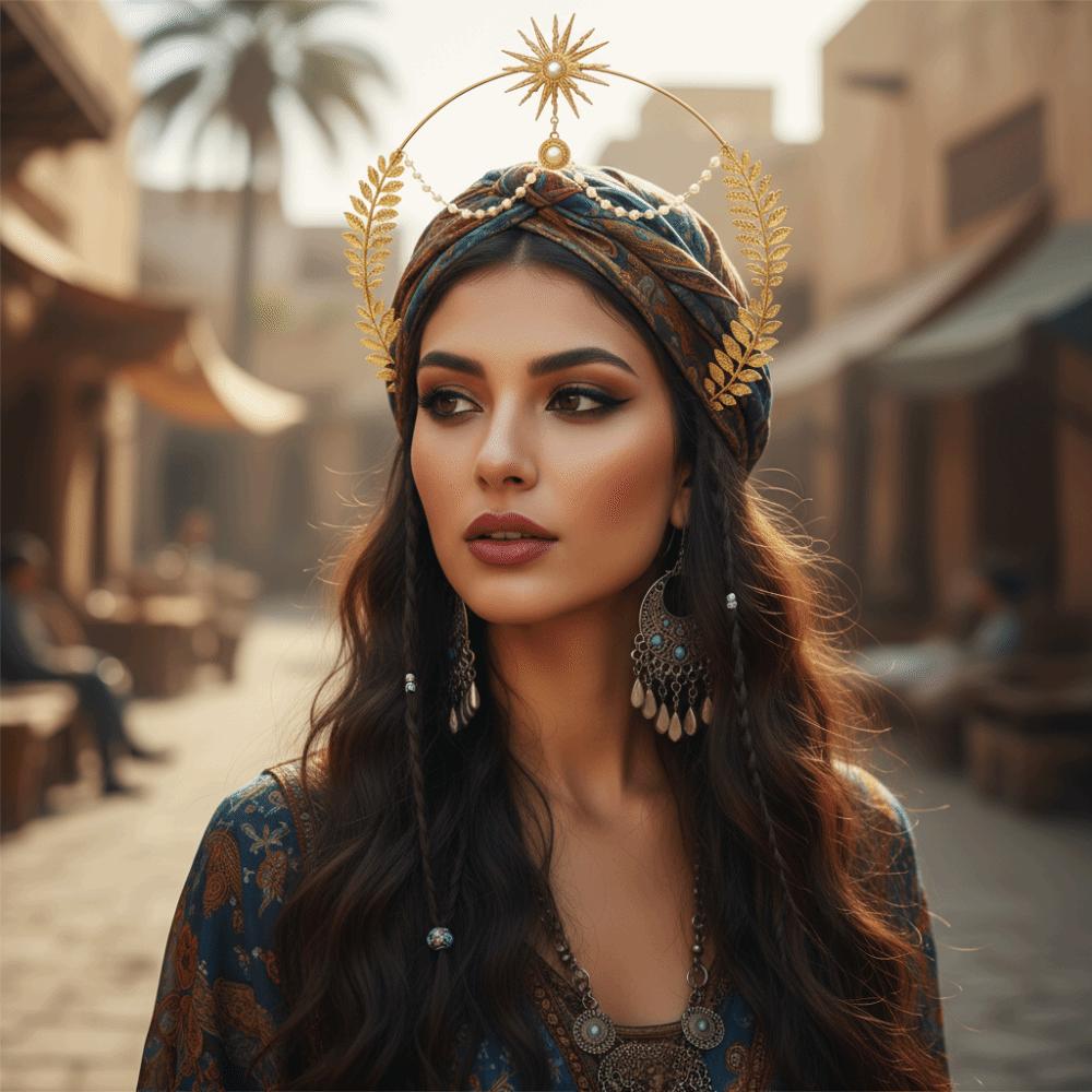 Gold Baroque Crown Star Tiara Headdress Fashion Glory Headband  Character Dress Up