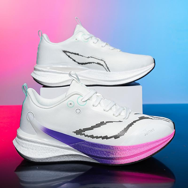 Подростковые ультралегкие сетчатые дышащие кроссовки для бега с настоящей взрывной карбоновой подошвой, универсальные студенческие повседневные спортивные кроссовки для бега трусцой, тренд