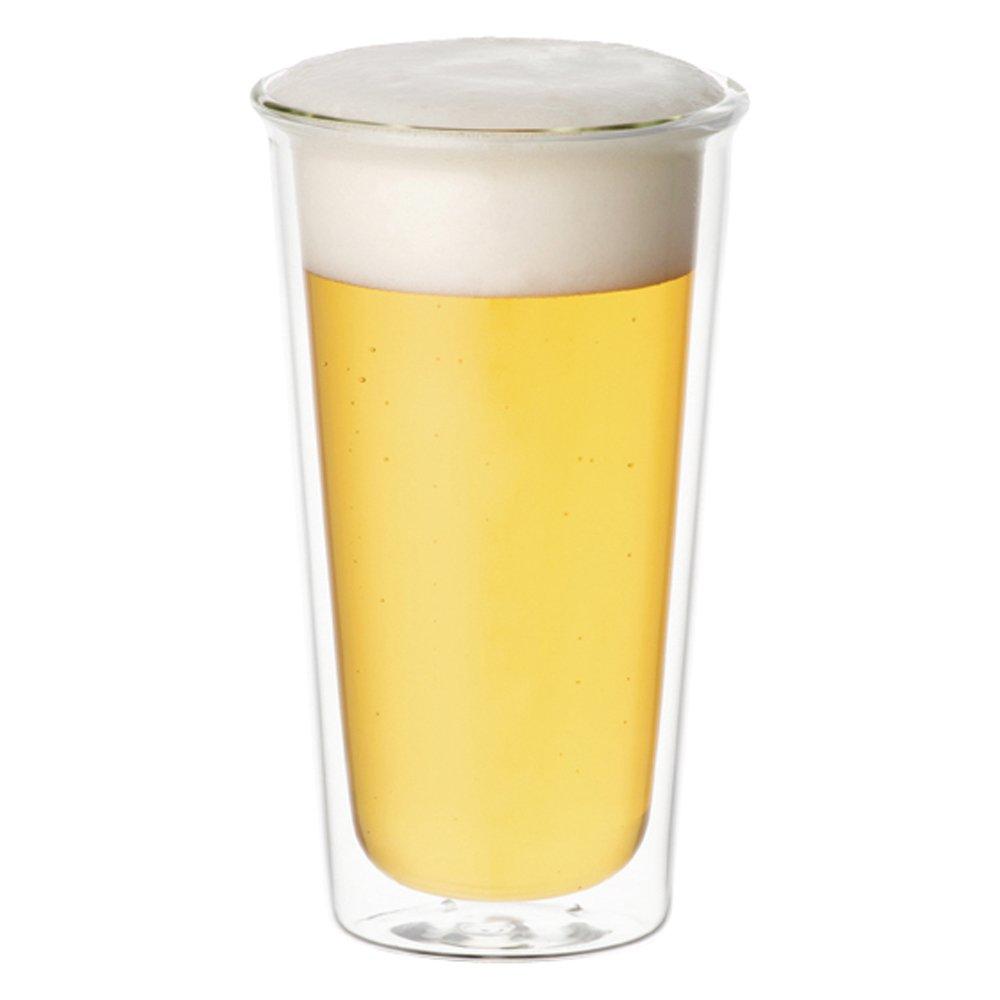 Kinto Пивной бокал CAST Double Wall Beer Glass 340 мл, термостойкое стекло, двойная структура, пивной бокал, безопасный для микроволновой печи/посудомоечной машины 21432