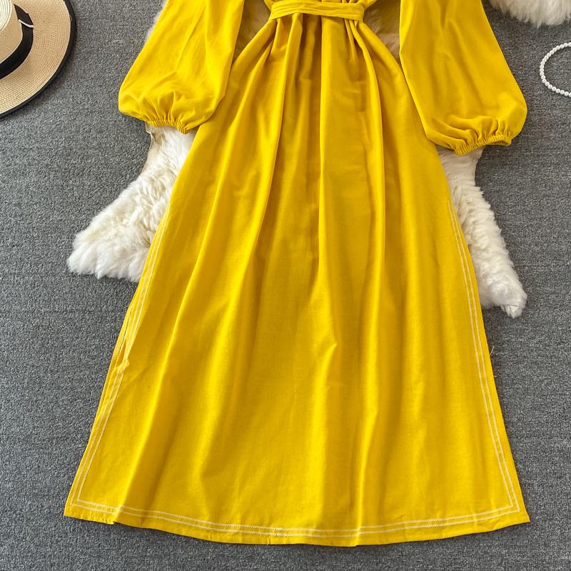 RUGOD Длинное платье в этническом стиле для путешествий и отдыха с вышивкой и круглым вырезом, с рукавами-фонариками, в богемном стиле, в стиле ретро, ​​свободное свободное платье для женщин