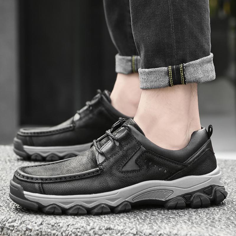 Лидер продаж мужская кожаная походная обувь Европа Америка износостойкая подошва рабочая обувь мужская высококачественная повседневная обувь