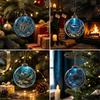 Crystal Jellyfish Christmas Decor Ocean Ball Ornament, Clear Acrylic Sea Life Light-Up Festive Underwater World Ornaments Hanging Decoration for Xmas
