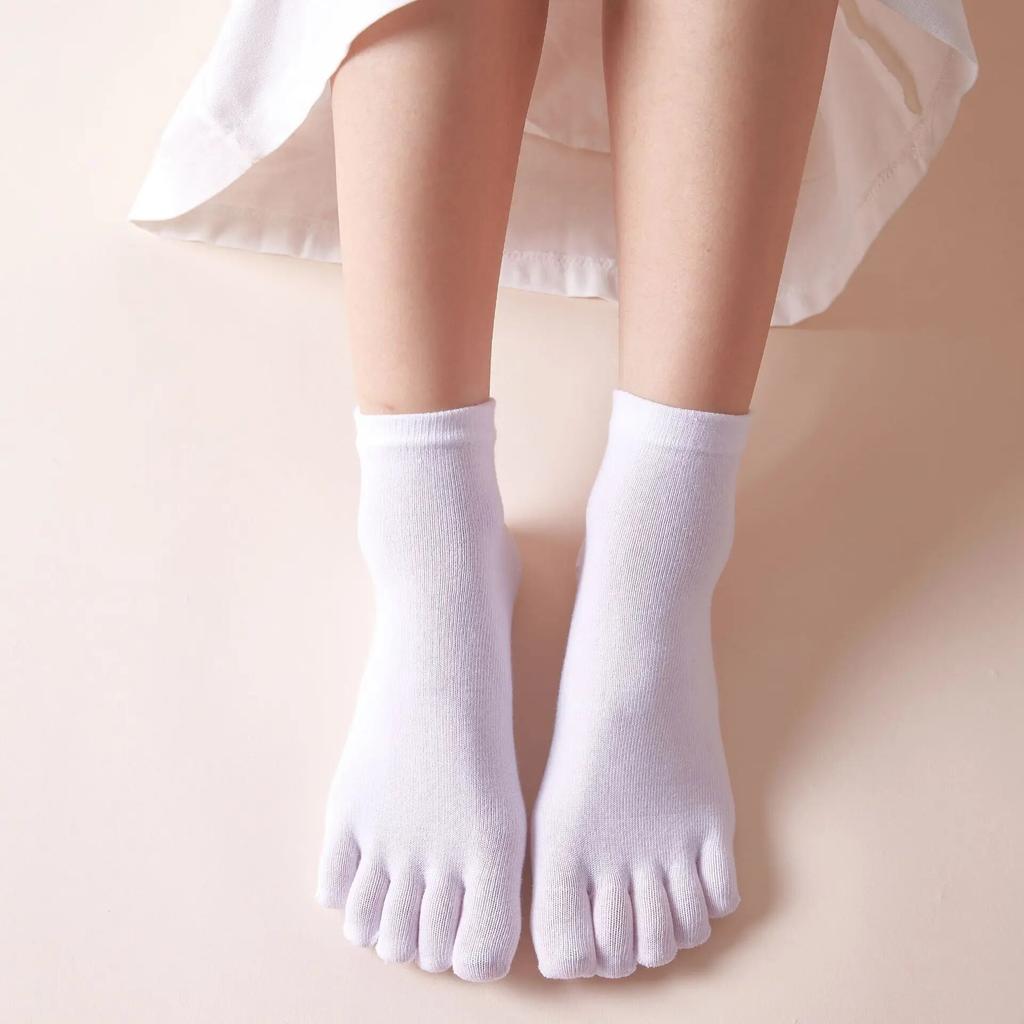 1Pairs Kids Toe Socks Striped Cotton-finger Socks for 4-12T Children Boys Girls Casual Five Toes Tennies Breathable Short Socks