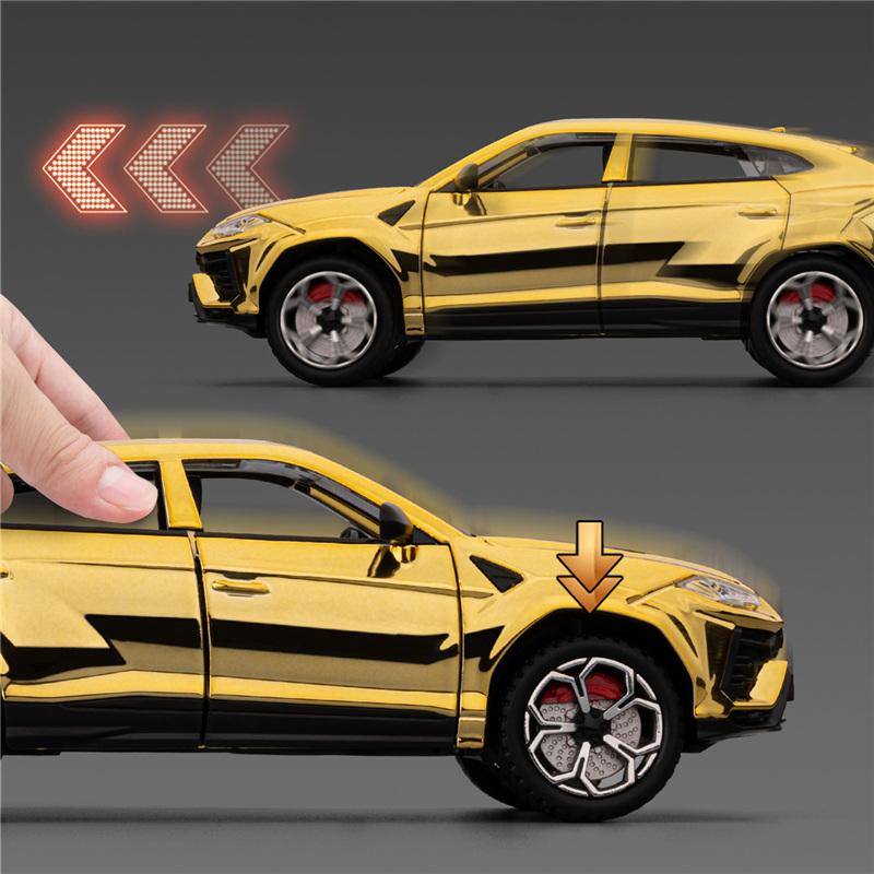 1/24 Lamborghini URUS внедорожник сплав гальваническое покрытие модель спортивного автомобиля литой металл гоночные автомобили модель автомобиля симуляция звук свет детская игрушка подарок
