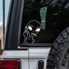 HungMieh Car Stickers Funny Alien Personality Ufo Decals Laser Vinyl Sticker Car 3D Car Styling Decoration 10.3X15cm