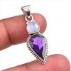 Подвеска из натурального аметиста, радужного лунного камня, чистого серебра 925 пробы, 1,50 дюйма, h7a80