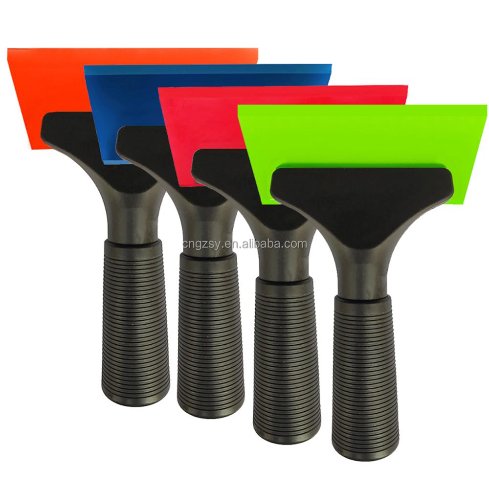 Rubber Blade Handle Scraper Car Wash Tool Window Ice Snow Water Wiper Wrap Vinyl Glass Tinting Kitchen Cleaning Squeegee B69