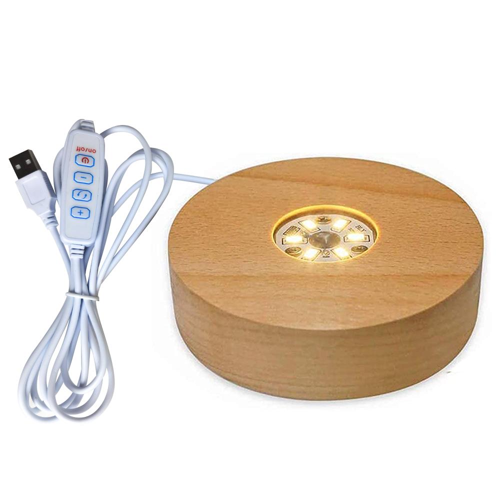 Деревянная подставка для светильника с пультом дистанционного управления, вращающаяся светодиодная подставка для дисплея, держатель лампы, основание для лампы, художественный орнамент