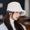 Флисовая утолщенная панама осенне-зимняя шапка женская с защитой ушей теплая шляпа-ведро универсальная для маленького лица шляпа для верховой езды