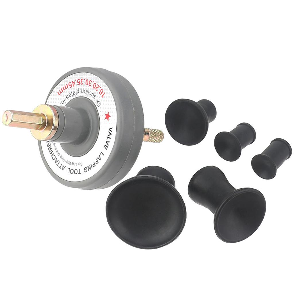 Valve Lapping Tool Kit, Valve Lapping Attachment Tool for Drill Small Engine Valve Lapper Kit with 5 Suction Plates