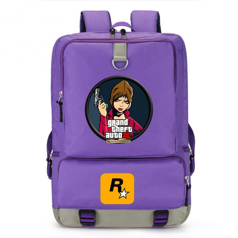 Stylish Printed Backpack Teens 14-inch Laptop Compartment Oxford Fabric Breathable Padded Straps School Daily Use