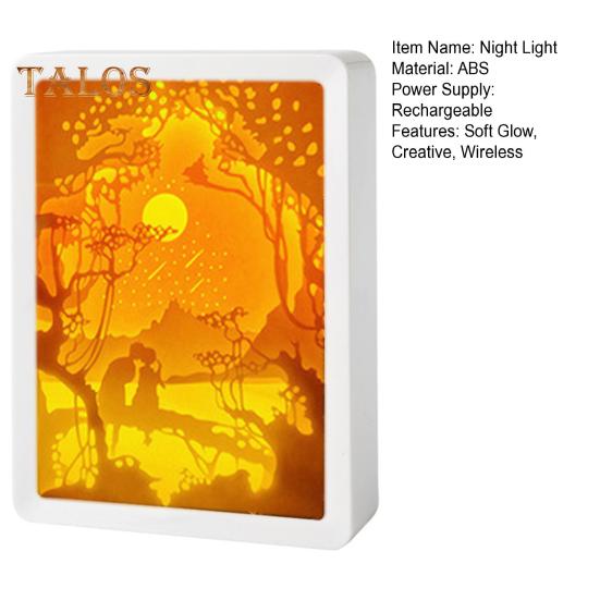 3D Бумажный Ночник с Мягким Свечением Перезаряжаемые Креативные Бумажные Скульптуры Рамка Настольная Лампа Декоративный Ночник