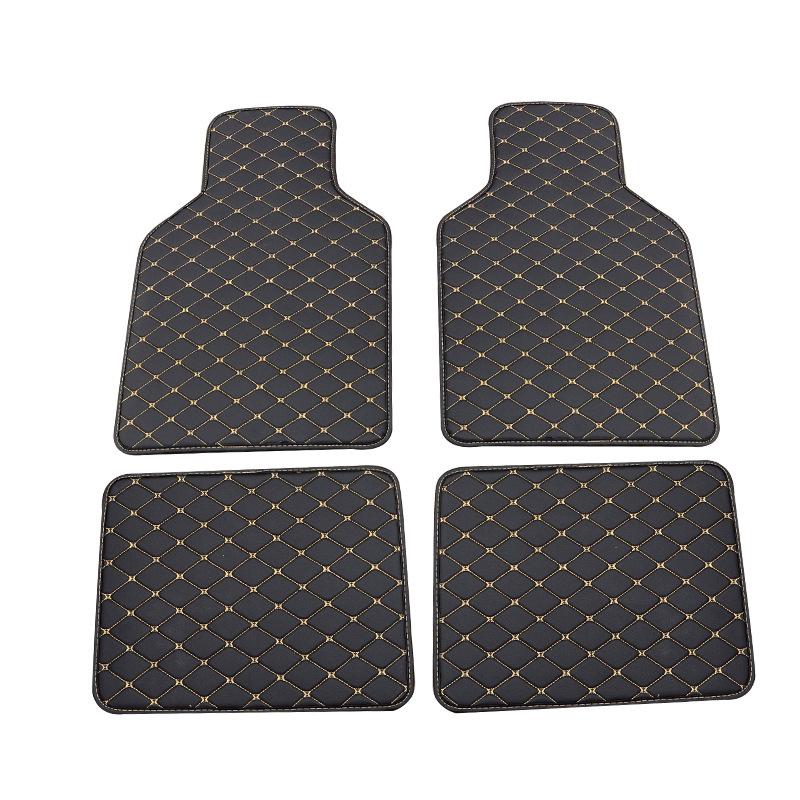 New High Quality 4Pcs Auto Floor Leather Carpet Liner Waterproof/Dustproof /Skidproof Mat Pad Fits Universal Car Floor Mats Front & Rear Carpet Mat