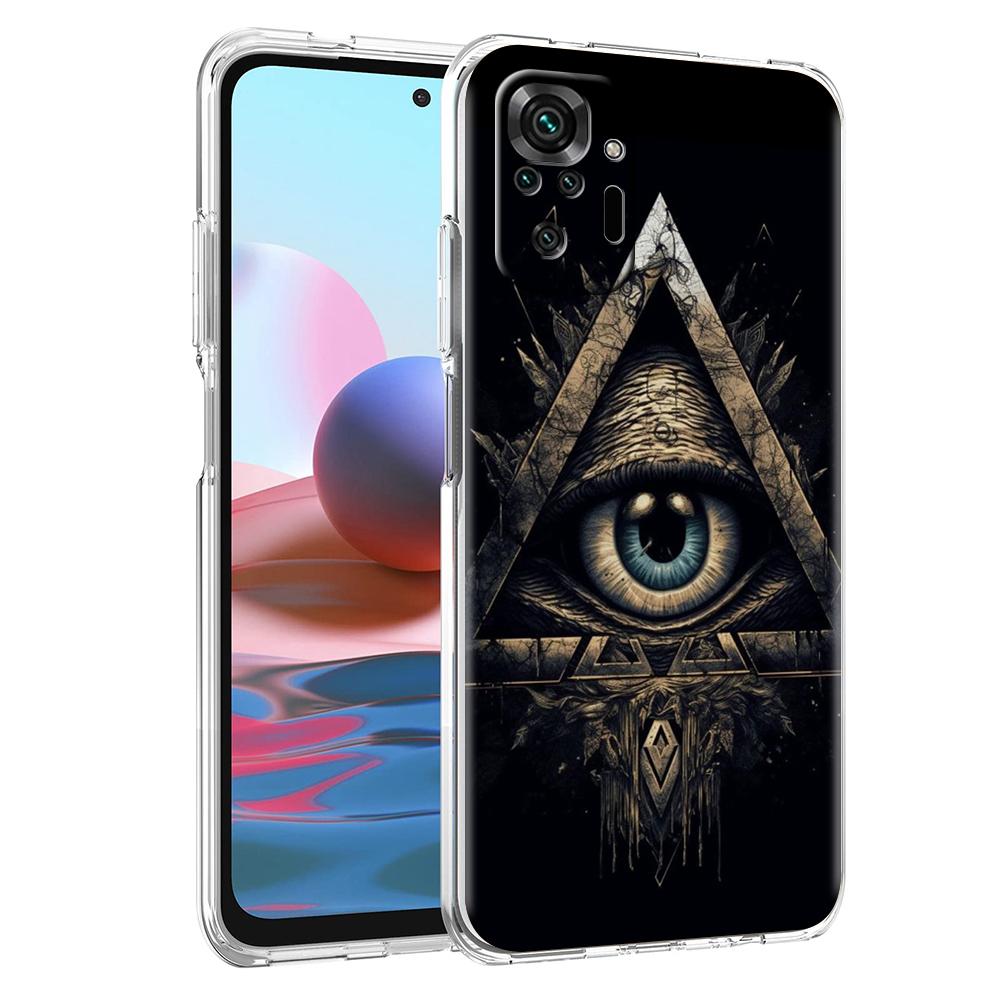 Pyramid Illuminati eye Transparent Phone Case for Redmi 13C 12C 10C Note 13 12 11 11T K40 Gaming Plus Pro 4G 5G Soft Cover Shell