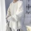 Роскошный зимний вязаный свитер - Оверсайз, Толстый, Мягкий, Плюшевый из меха норки, Ленивый стиль