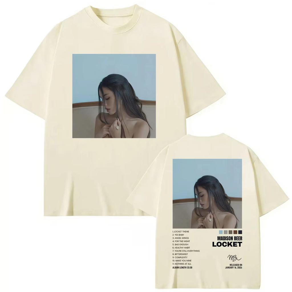 Madison Beer Locket Album Graphic T Shirts Men Women High Quality Fashion Tshirt 2026 Springsummer Casual Short Sleeve Top